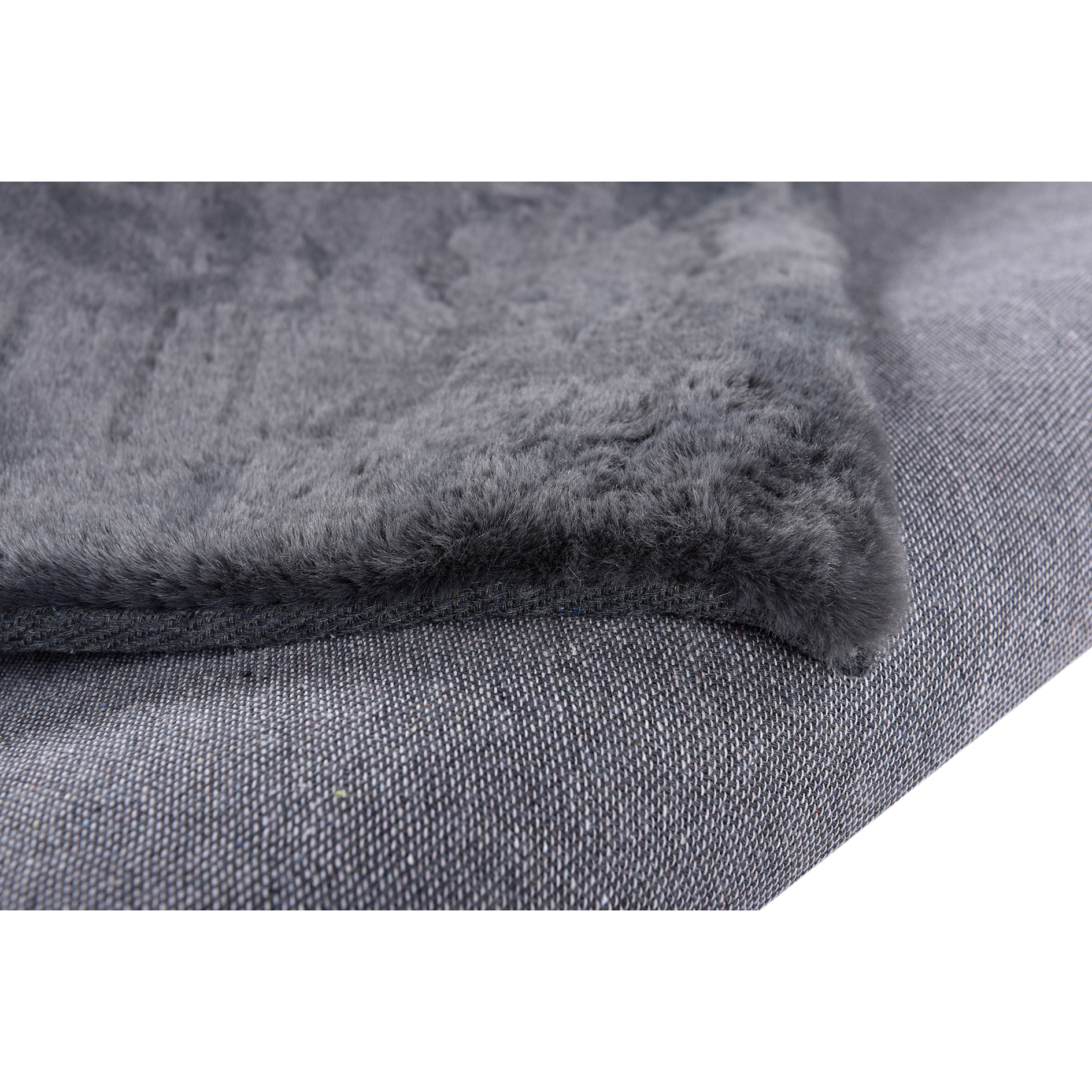 Kunstfellteppich - anthracite - Herzform - 90x90 cm