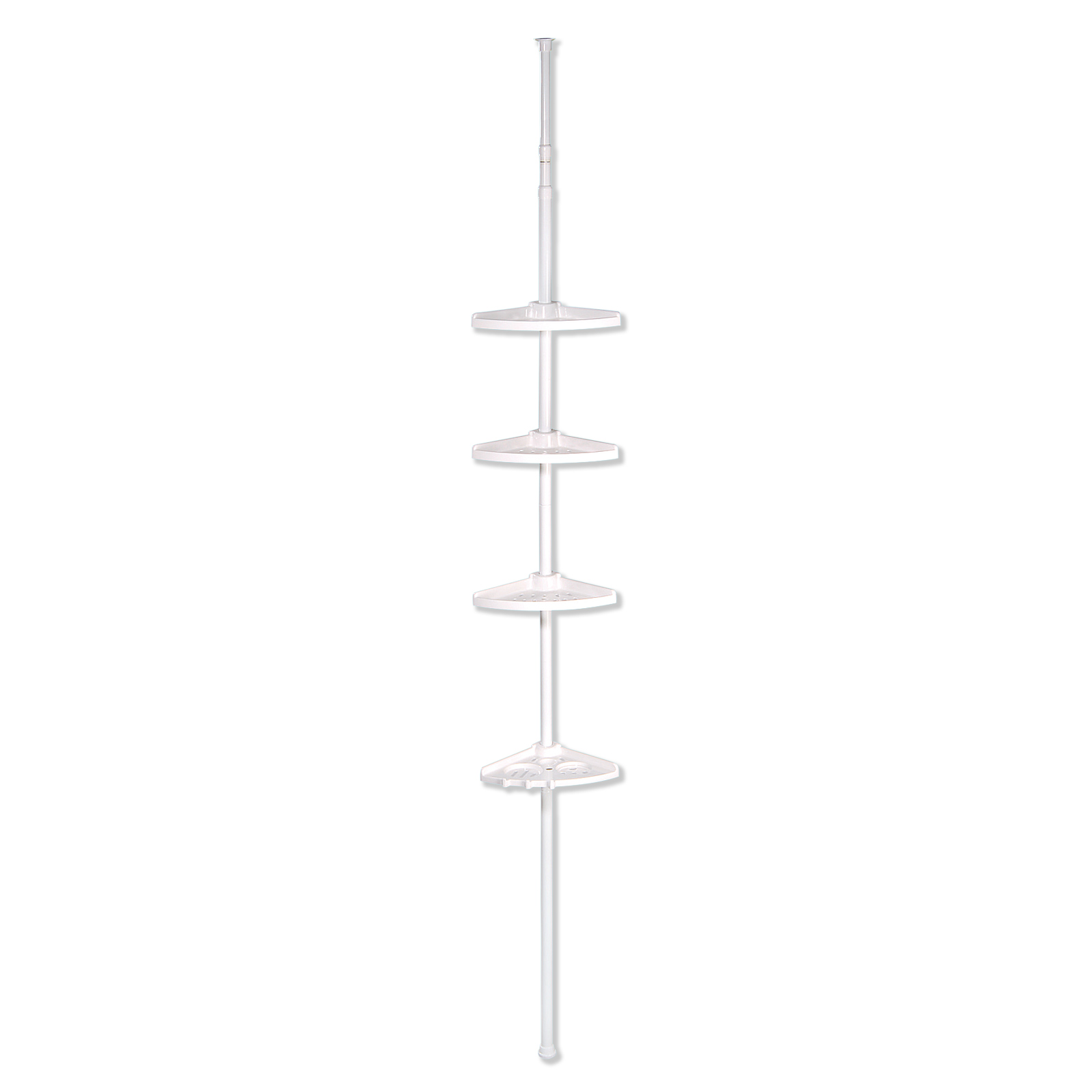 Badezimmer-Eckregal - weiß - Teleskop-Duschregal - 110-240 cm