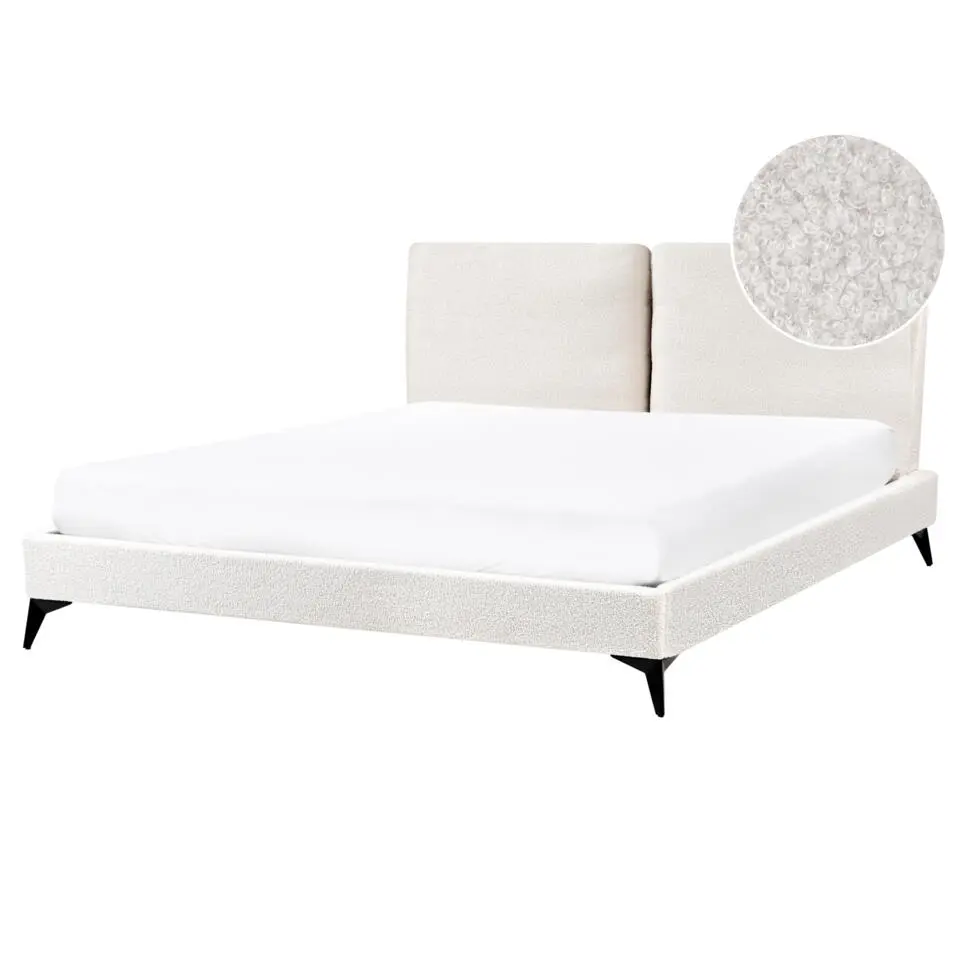MELLE - Tweepersoonsbed - Gebroken wit - 160 x 200 cm - Bouclé