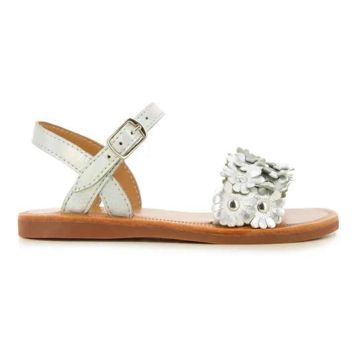 Pom d'Api Sandales Plagette Multi Flo | Argenté
