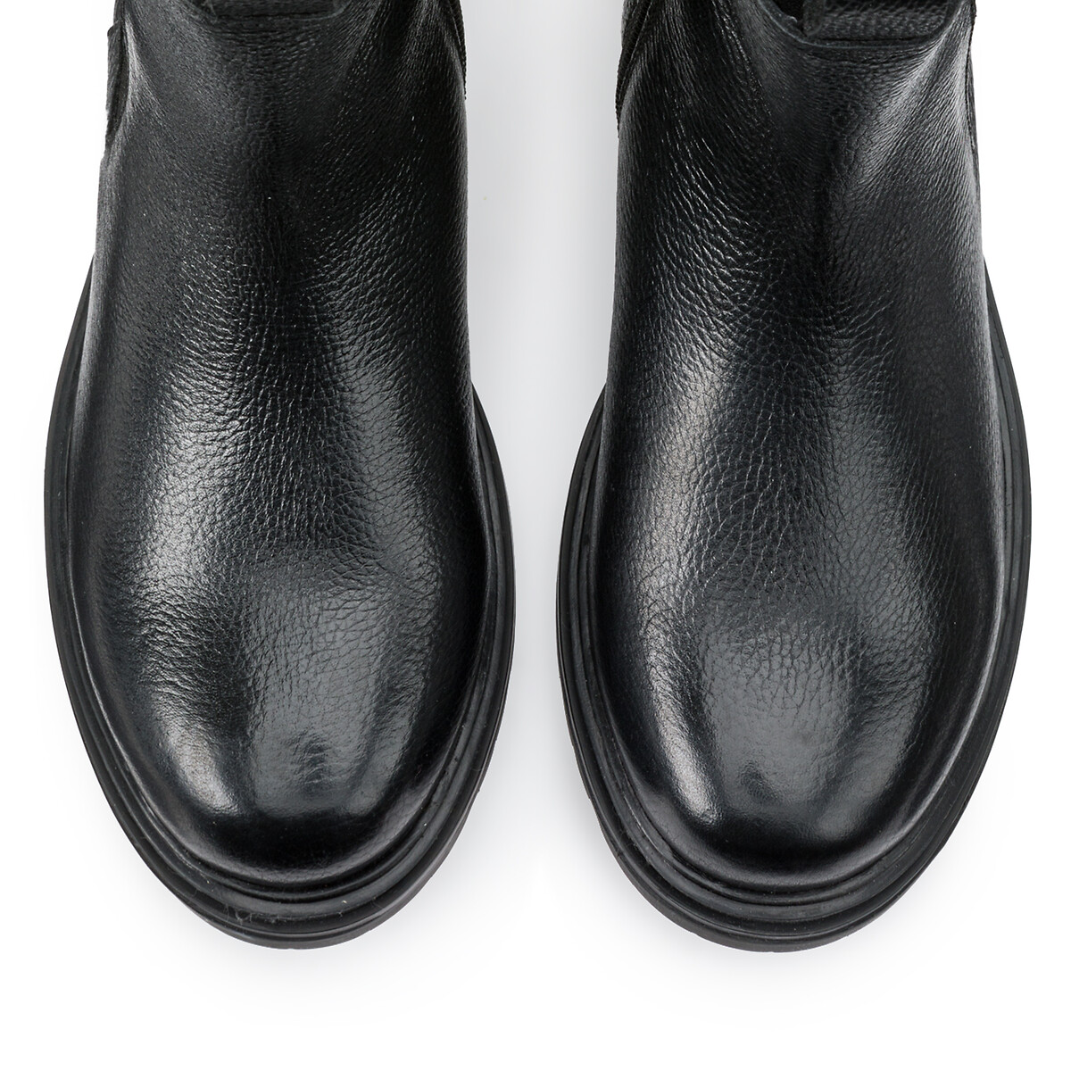COLEÇÃO LA REDOUTE<br>Botas de cano curto em couro, com zíper