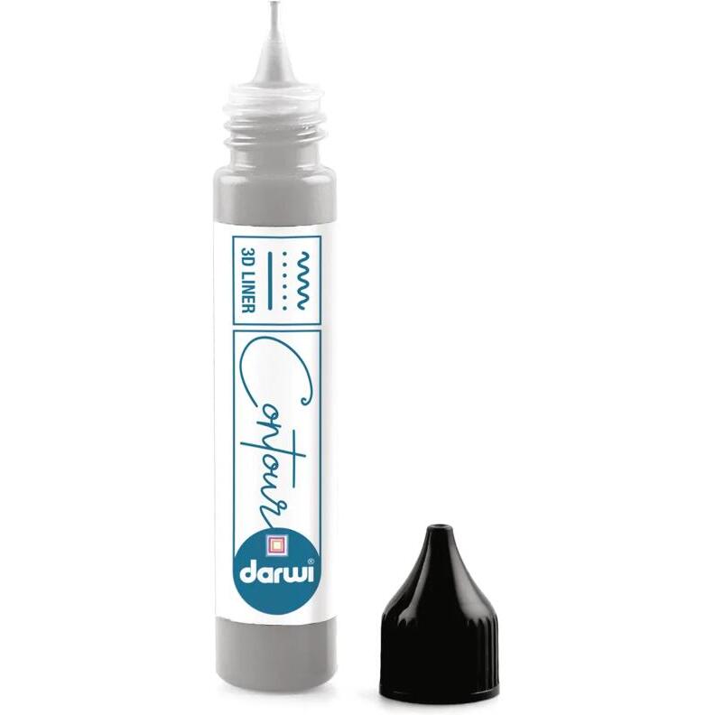 DARWI Contour 3D 30 ml Peinture sur Verre - Argent