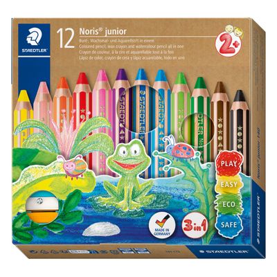 STAEDTLER Buddy - 12 Crayons de couleur - pointe large