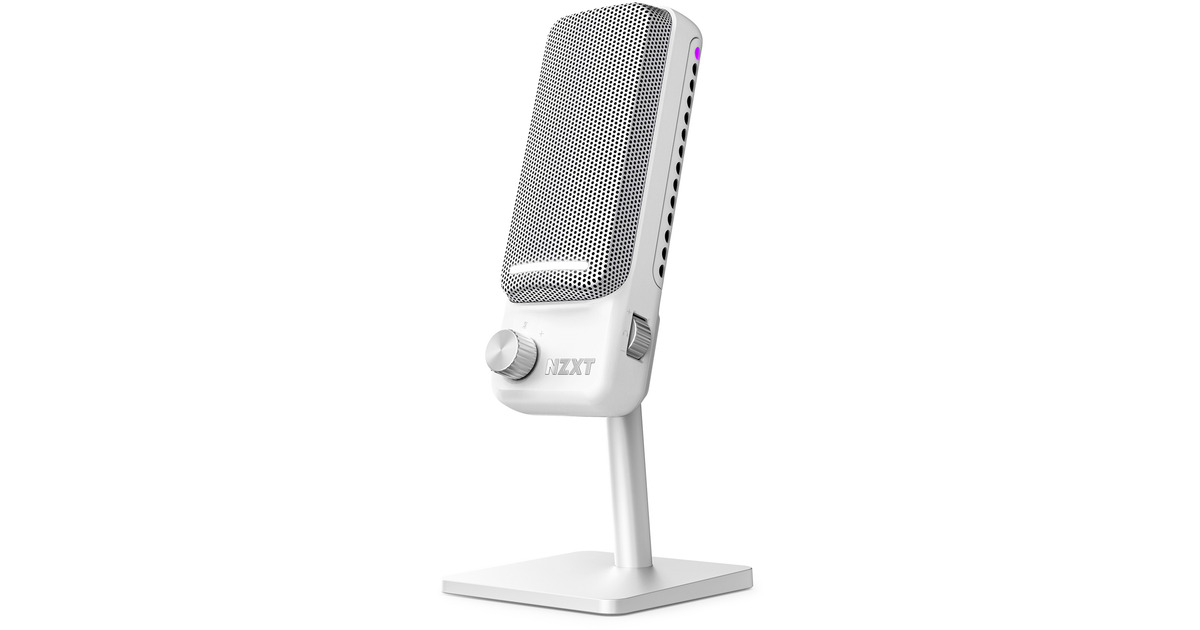 NZXTCapsule Elite microfoon  (Wit, RGB, USB-C)