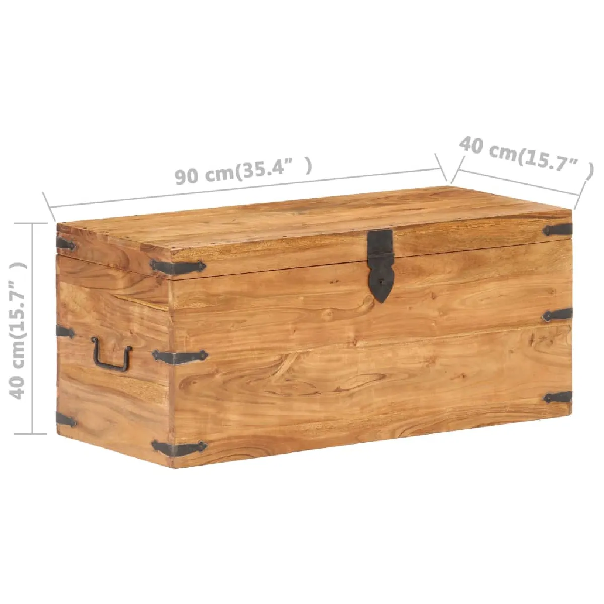 vidaXL Coffre Acacia Massif Naturel