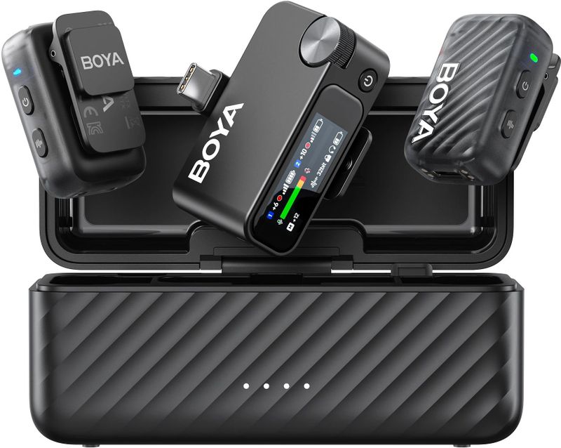 BOYA BOYAMIC 2 Professionele draadloze lavalier-reversmicrofoon voor iPhone USB-C Android-camera voor live streaming-opname Vlog