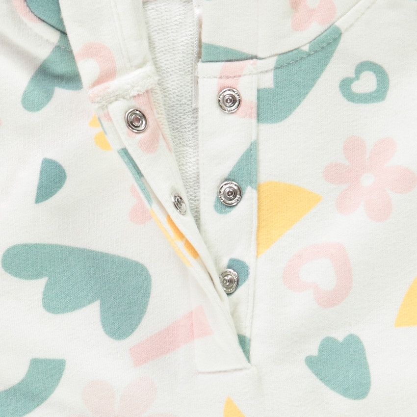 Ensemble 2 pièces robe imprimée arty pour bébé fille - Ecru