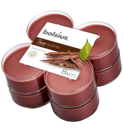 Bolsius True Scents Maxilicht Old Wood (8 stuks)