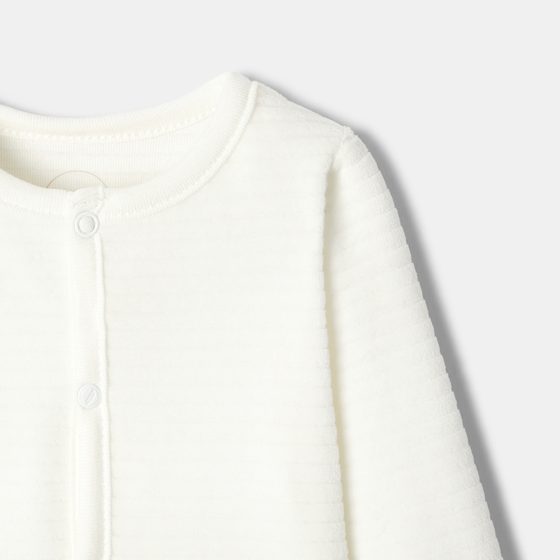 Pyjama en velours côtelé blanc naissance Absorba