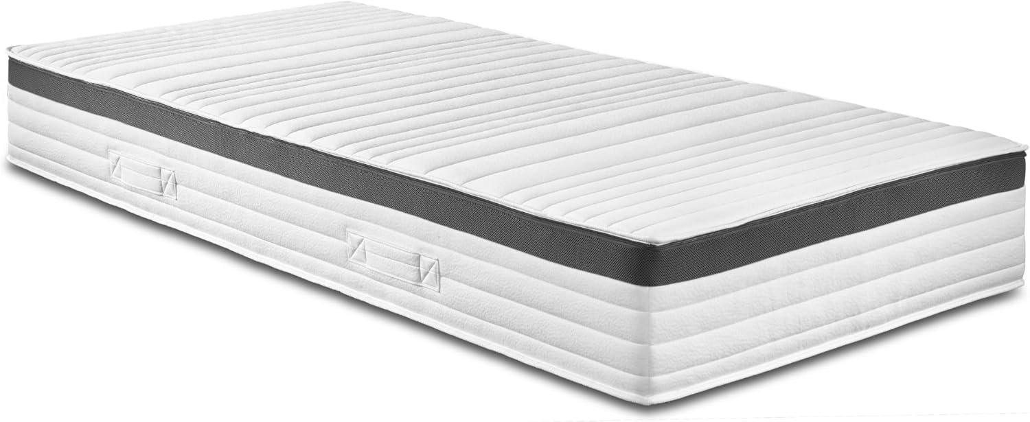 Bodyprotect Taschenfederkernmatratze Elite Line 90x200 cm, 1000 Federkern orthopädische Matratze Härtegrad H4 extra fest, Öko-Tex, ergonomische 7 Zonen Federkernmatratze, Höhe 25, Made in EU