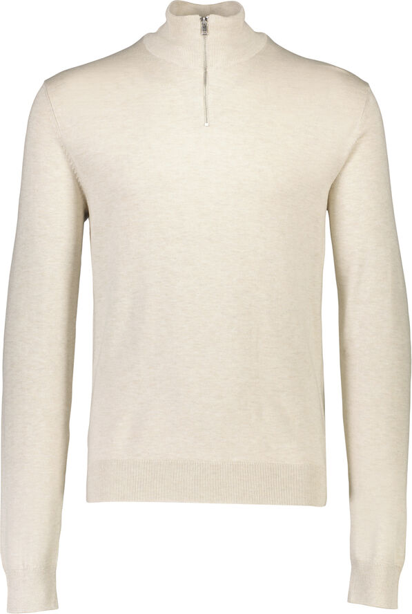 Lindbergh Ecovero half zip L/S knit Off white mel