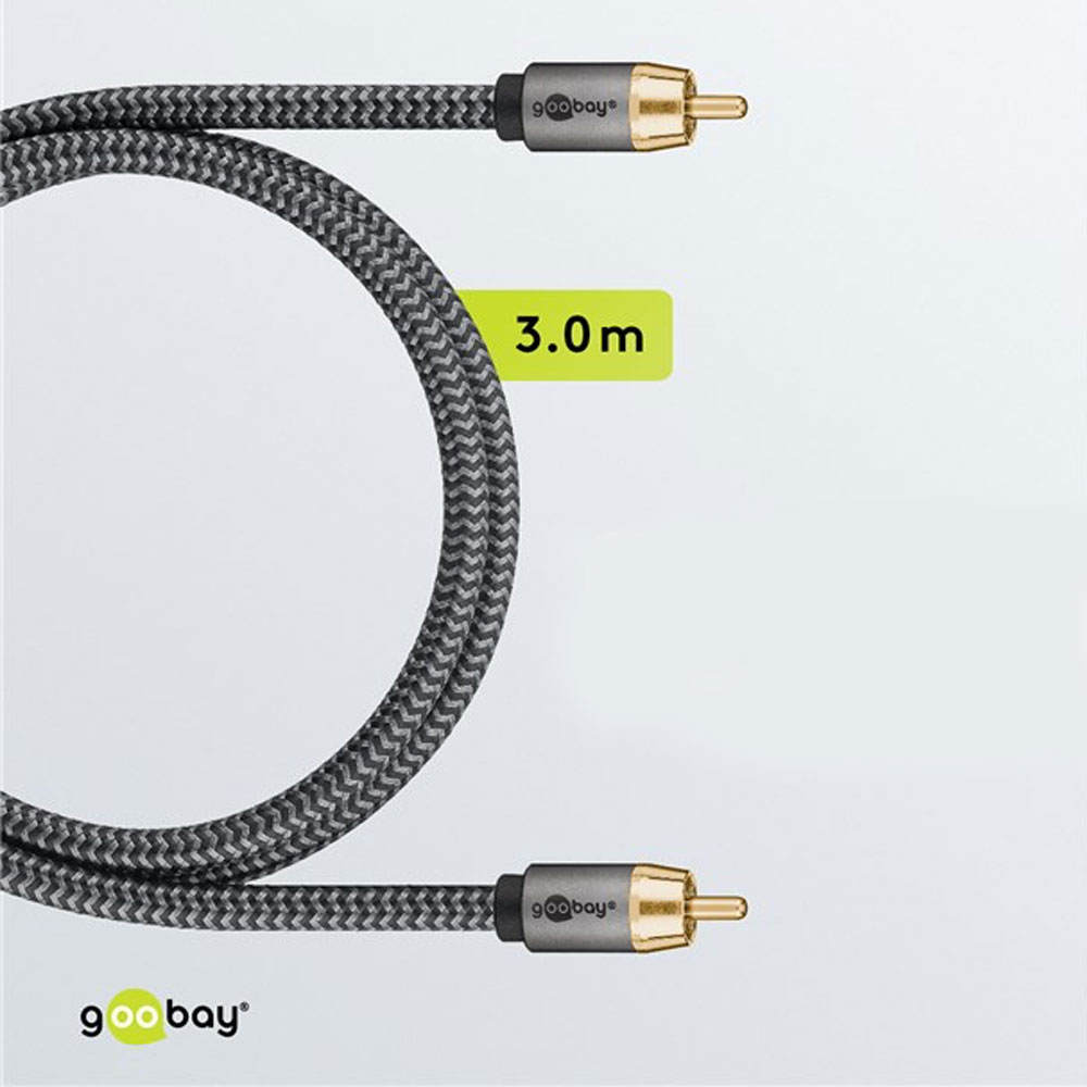 (3m) Mono Stereo-Cinch Audiokabel (65297) - Sharkskin Grey
