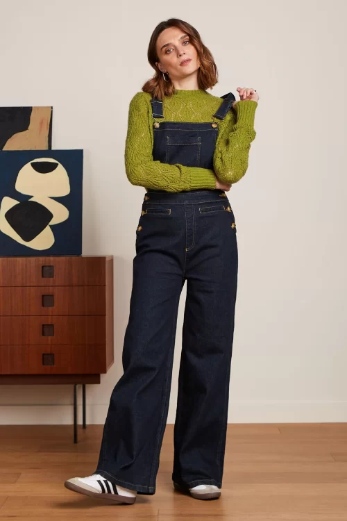 King Louie Salopette Walker Denim in indigo blauw