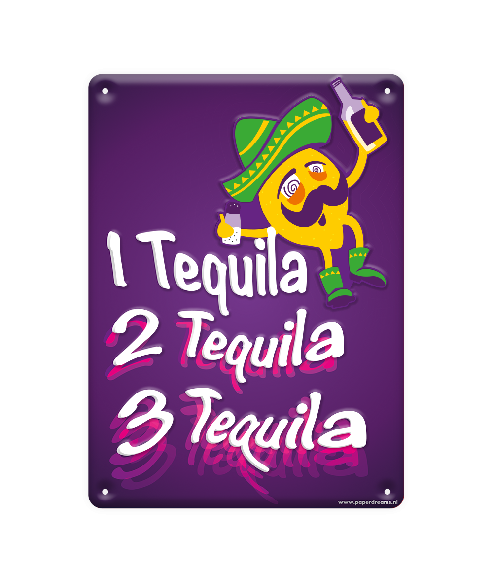 Metalen Bord Drink Tequila