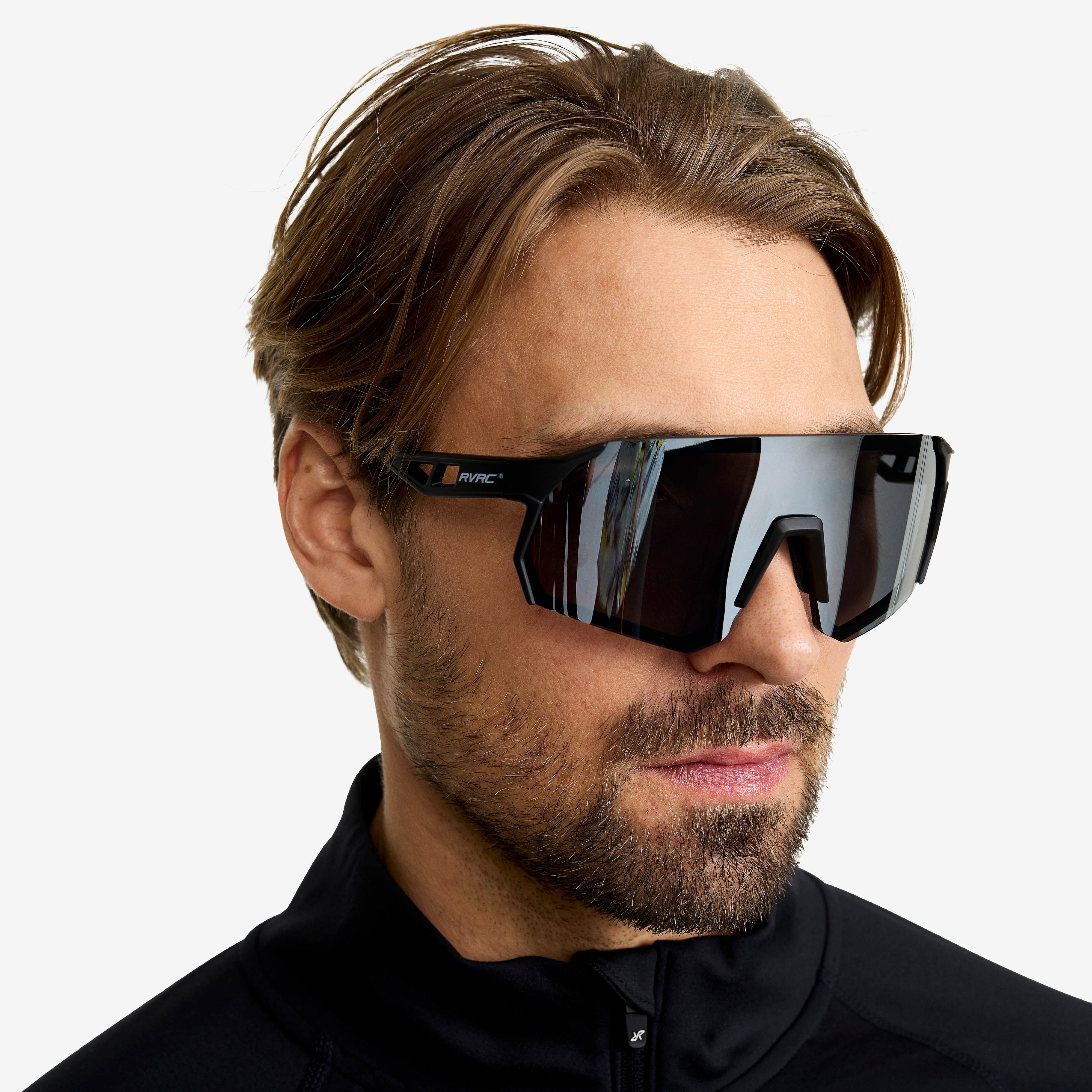 Castor Polarized Sports Sunglasses  Black/Silver Grey