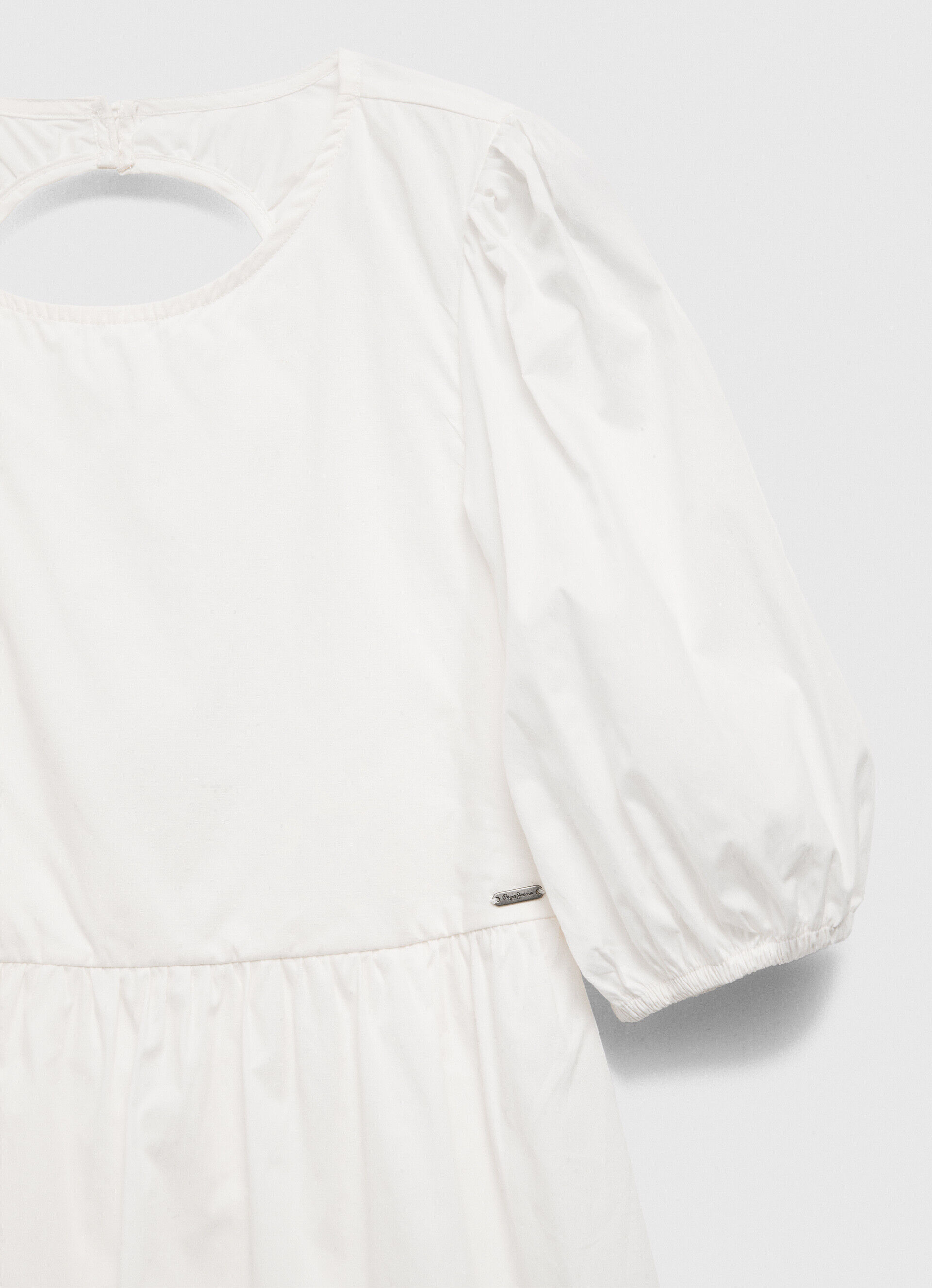 VESTIDO DE POPELINE DE ALGODÃO - branco