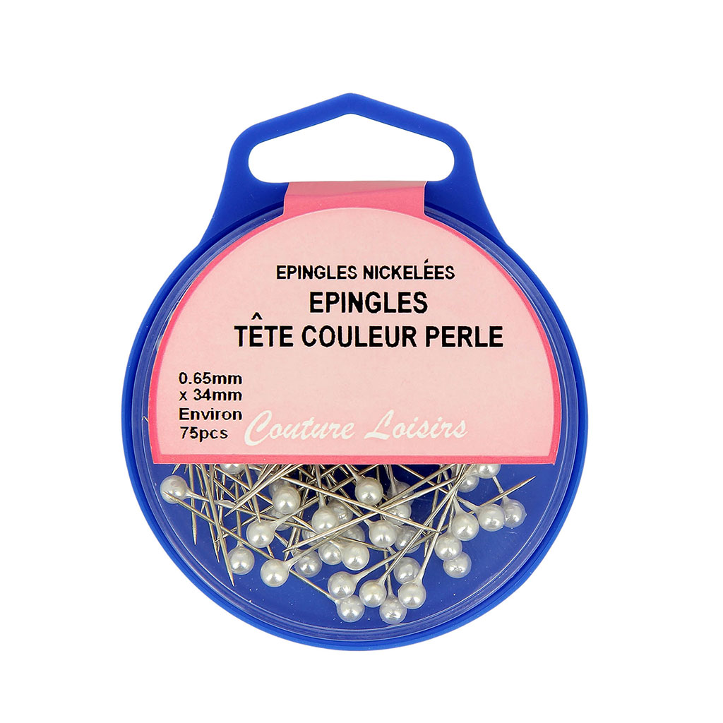 Epingles têtes de couleurs 0.65x34mm 75pcs