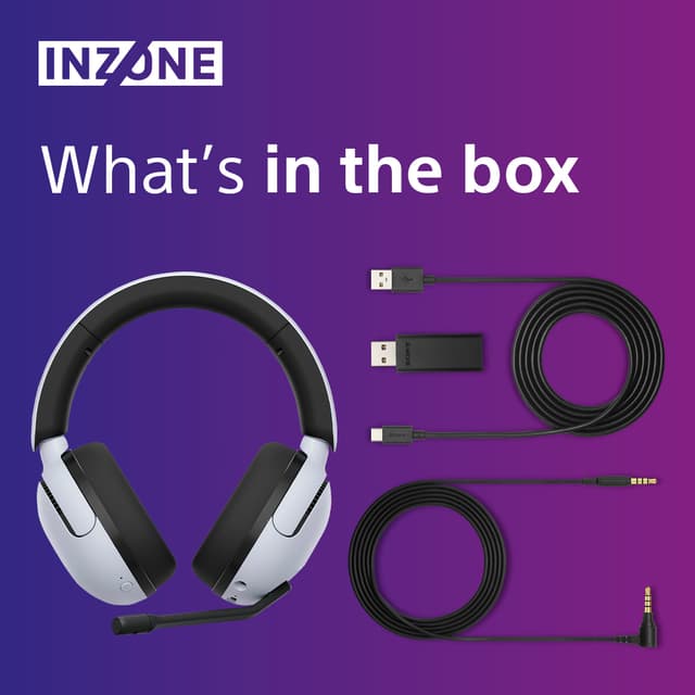Sony Inzone H5 trådløse gaming-høretelefoner (hvid)