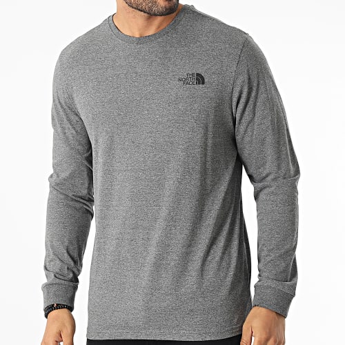 Tee Shirt Manches Longues Simple Dome A3L3B Gris Chiné