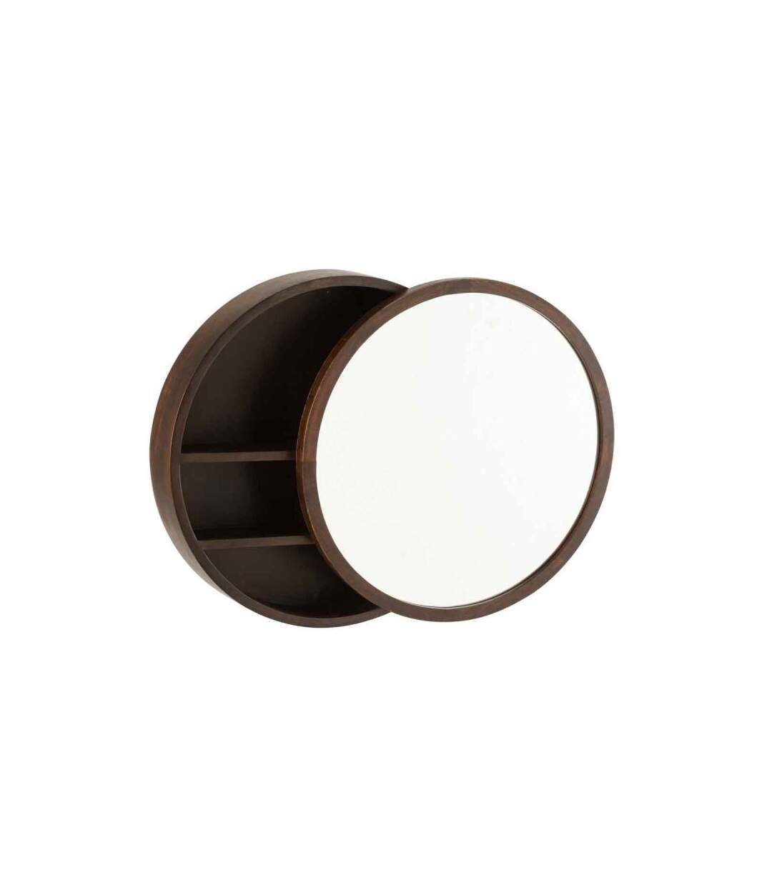 Paris Prix - Miroir Mural Coulissant gavya 60cm Marron Foncé