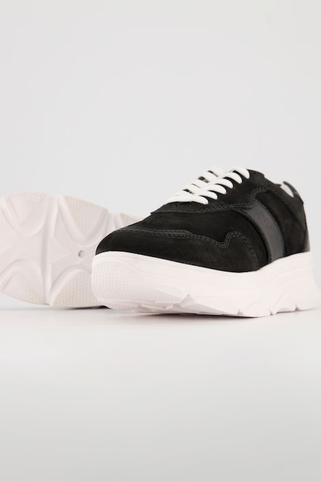 Leder-Sneaker, Chunky-Sohle, Wechselfußbett, Weite H