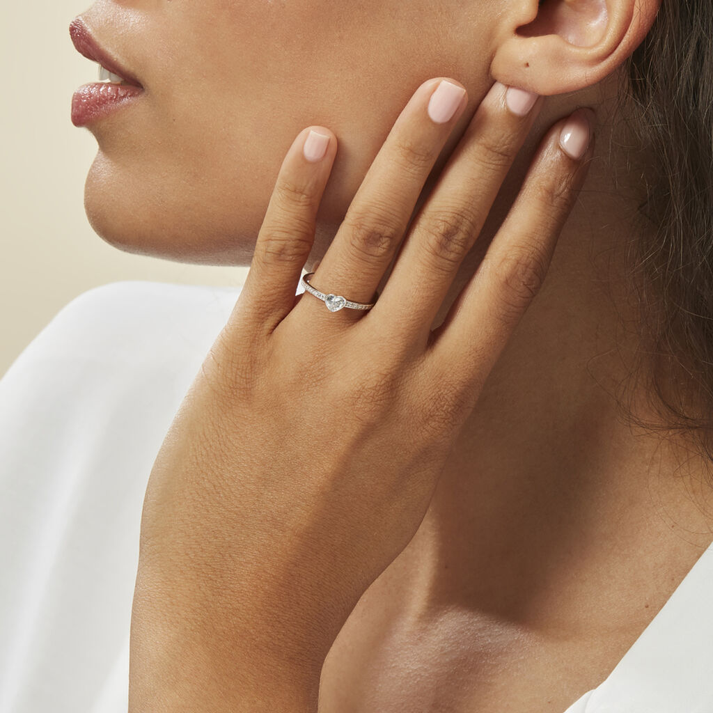 Bague Solitaire Mathylda Argent Blanc Oxyde De Zirconium