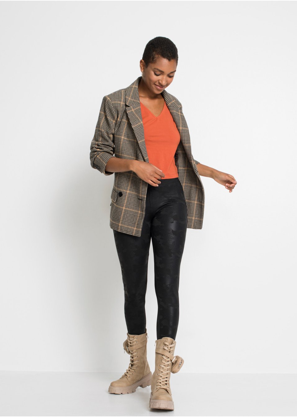 Legging brillant avec imprimé camouflage