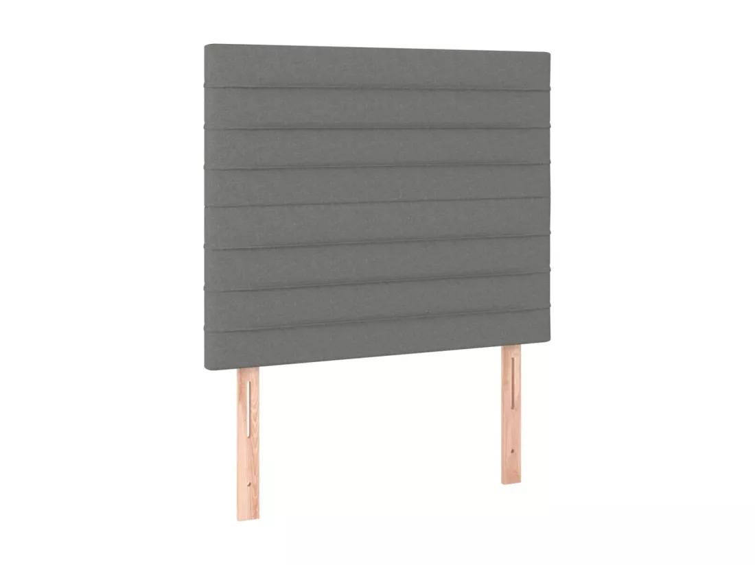 Sommier tapissier avec matelas et LED Gris foncé 90x190cm Tissu