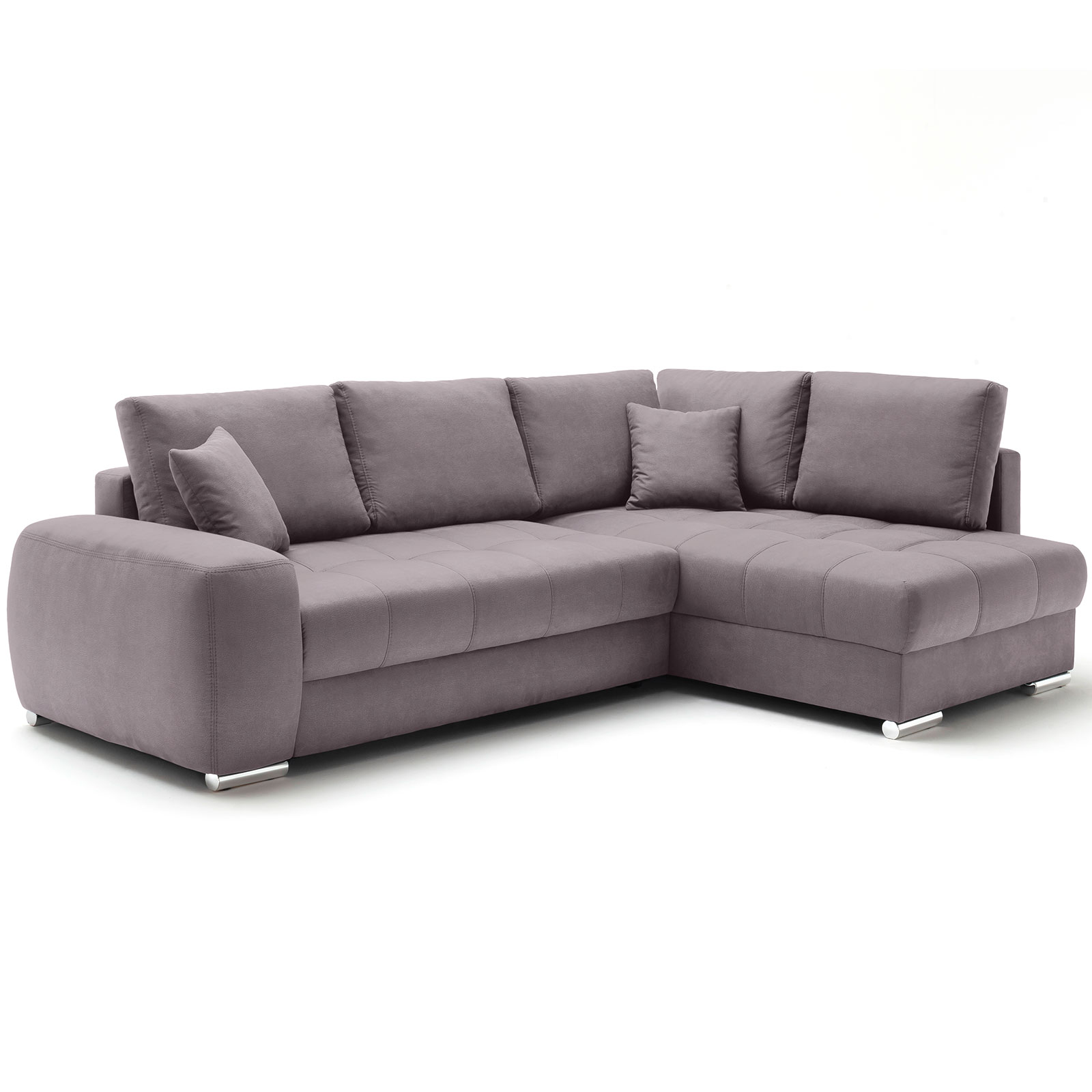 Ecksofa - rock - Boxspringfederung - Dauerschläfer - Chromfüße