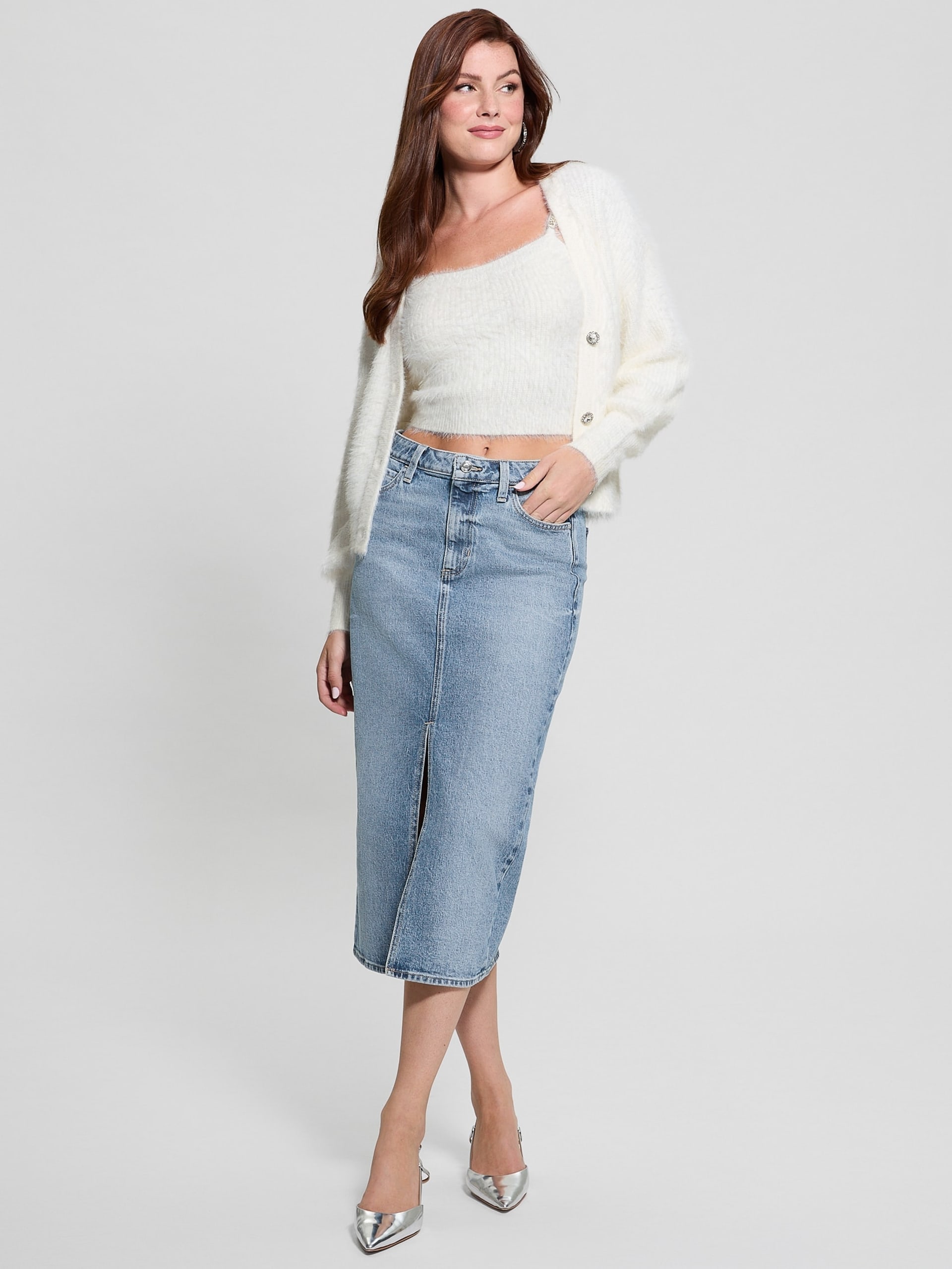 Saia midi jeans Eco Mila