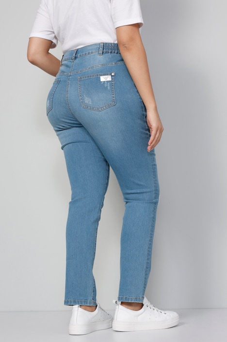 Jeans, Slim Fit, destroyed mit Pailletten, 5-Pocket