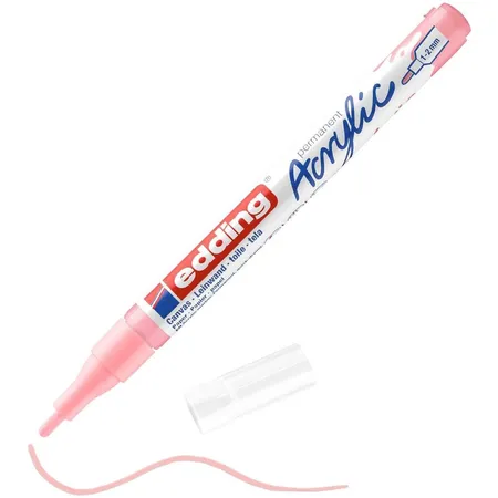 edding 5300 Acrylmarker fein - rosa - 1 Acrylstift wasserfest - feine Rundspitze 1-2 mm
