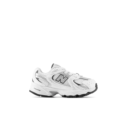 New Balance 530 Little Kids' Sneakers, White/Silver Metallic, 24