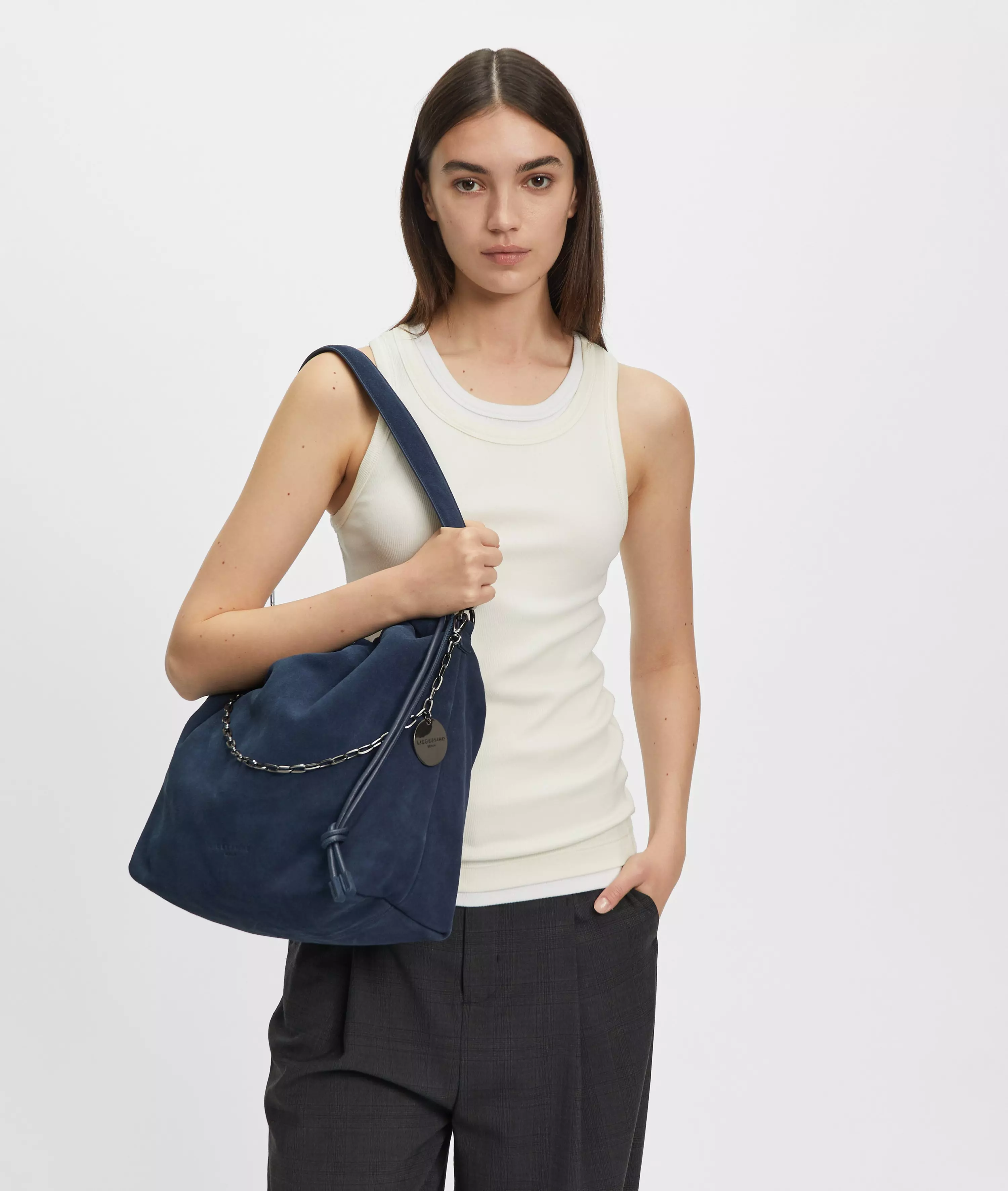Lya II Hobo M Spacious pouch bag made from soft suede
