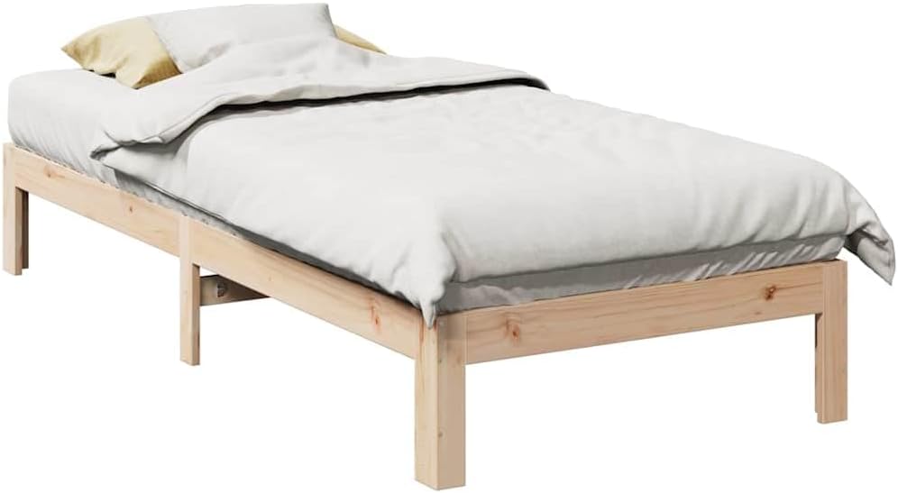 vidaXL Massivholzbett ohne Matratze 80x200 cm Kiefernholz, Bettrahmen, Schlafzimmerbett, Doppelbett, Schlafzimmermöbel, Bett, Holzbett, Massivholzbett