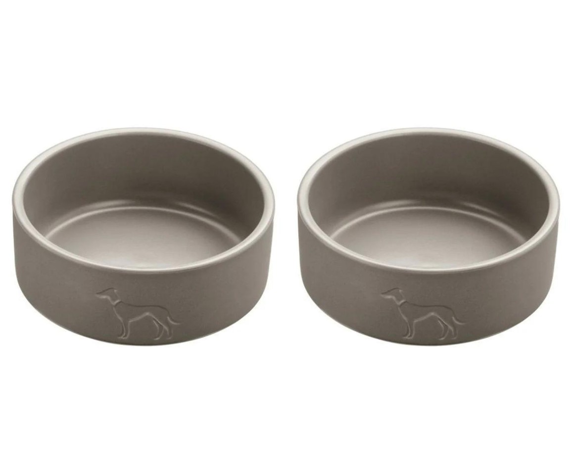 Hunter - 2 x Hundeskål Keramik Osby 350 ml, taupe