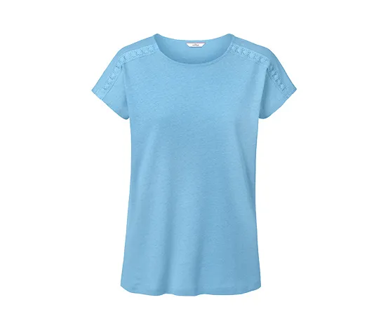 Shirt aus Leinenmix, hellblau