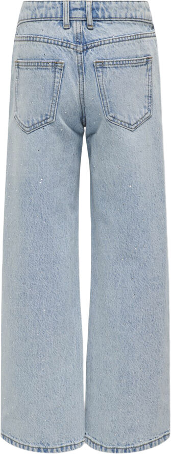 ONLY KOGCOBAIN RHINESTONE WIDE DNM AZG Light blue denim