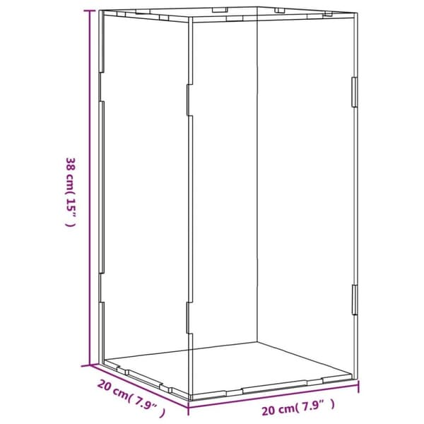 vidaXL Visningsboks gjennomsiktig 20x20x38 cm akryl