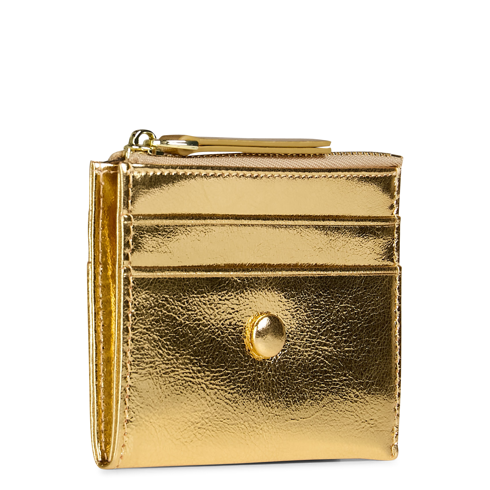 Porte-carte en cuir| Doré