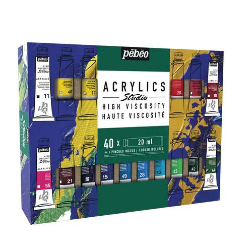 pébéo Studio Acrylics HIGH VISCOSITY, Acrylfarben-Sets