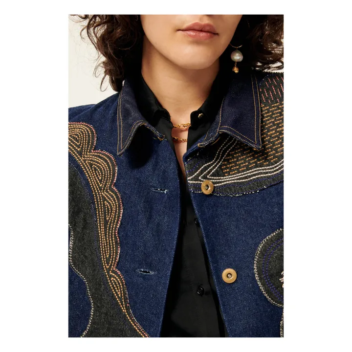 Sessùn Veste Sans Manches Brodée Moorfolk | Denim