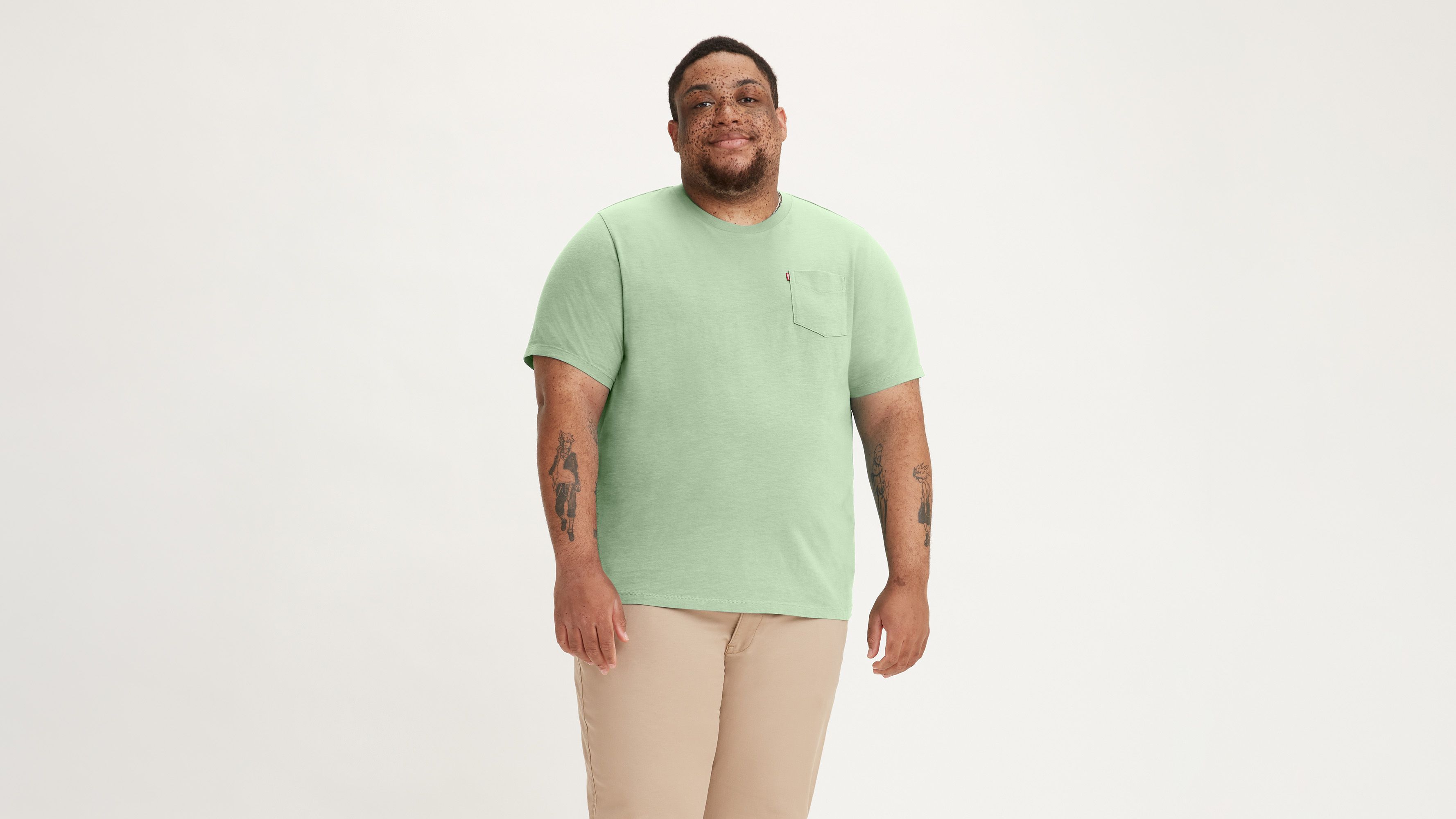 T-shirt poche Classic (grandes tailles) - Aqua Foam - Vert