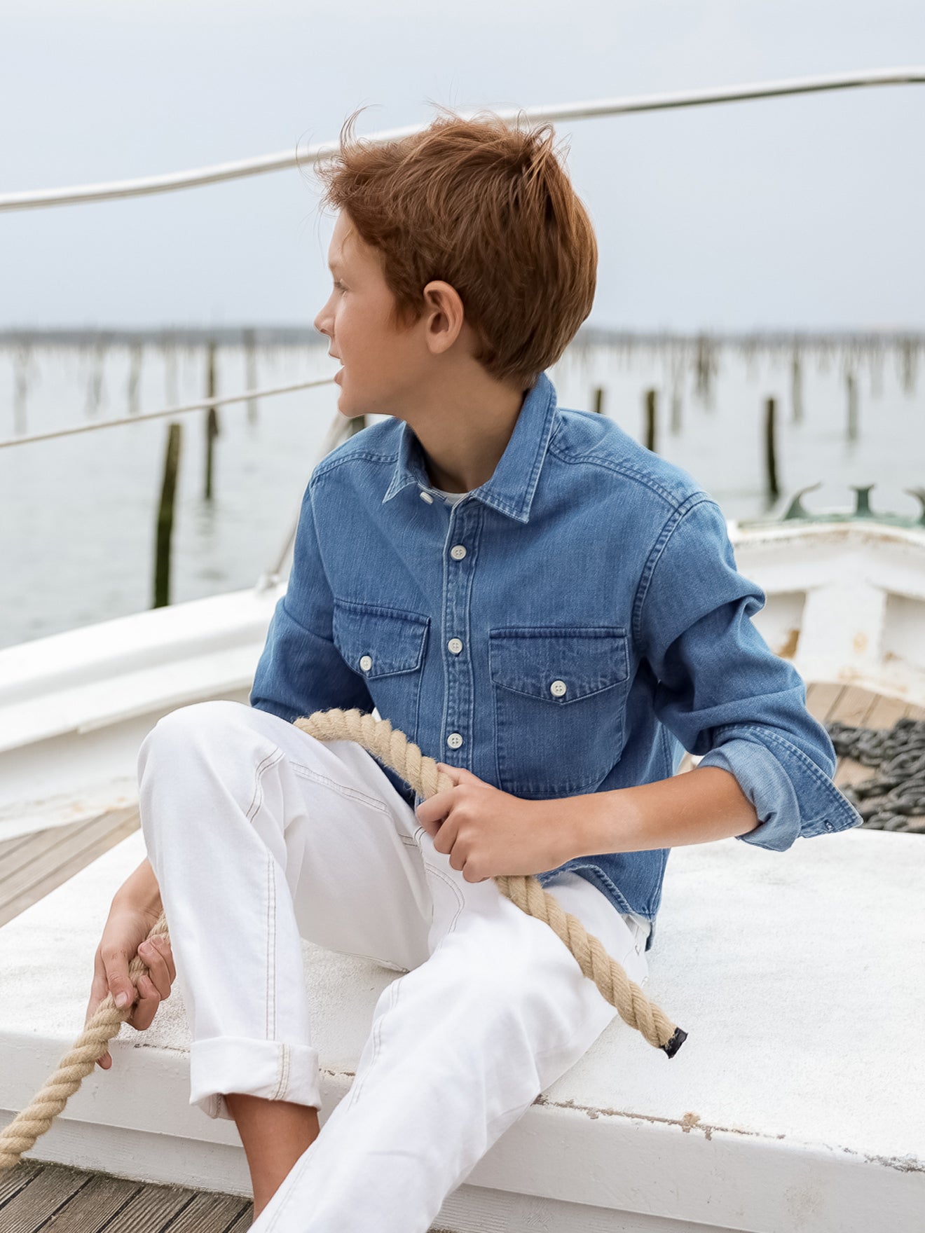 Chemise en denim garçon
