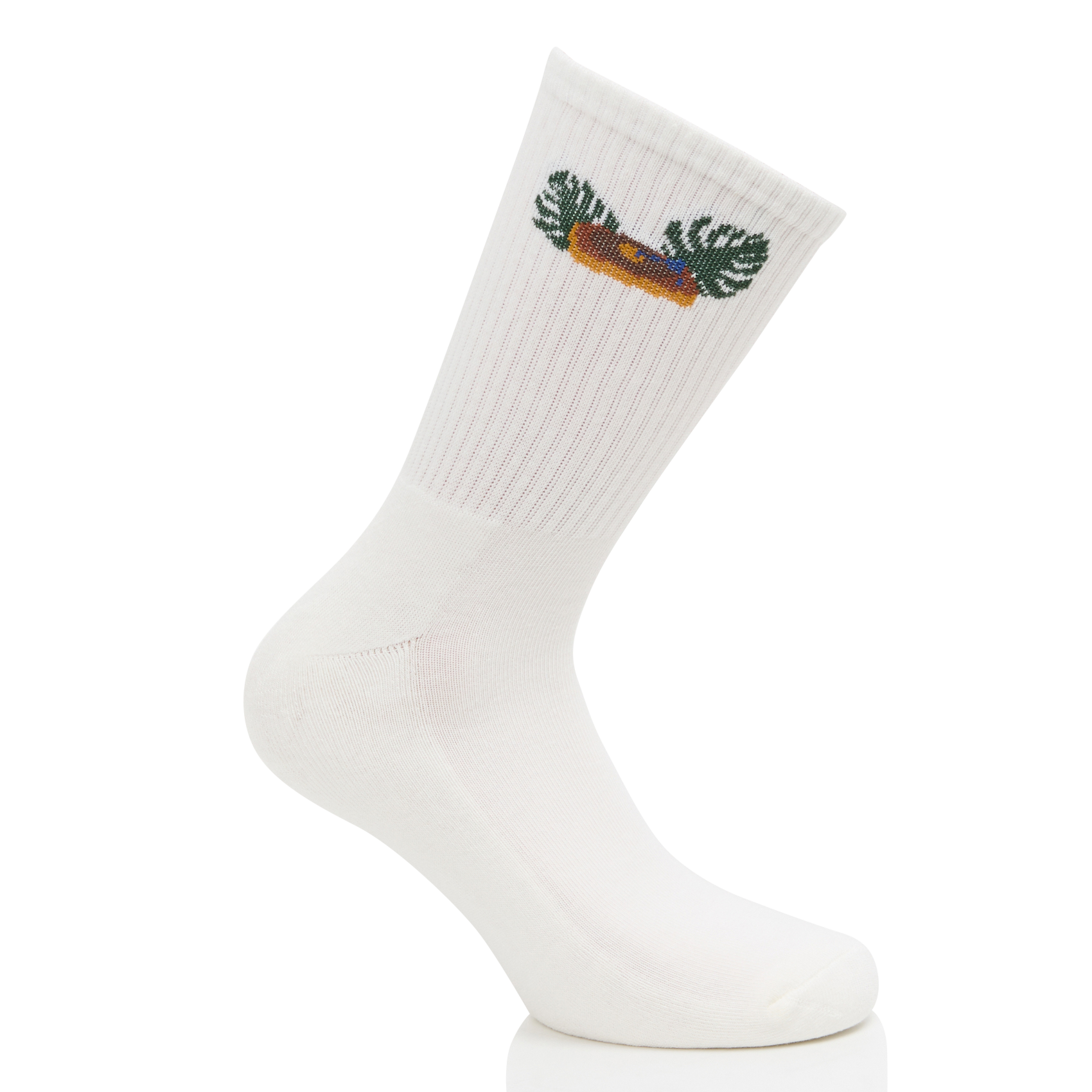 Lot de trois chaussettes brodées en coton mélangé | Vert