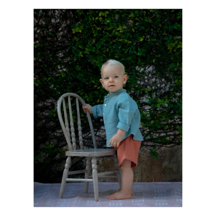 Petite Lucette Kurta Coton Bio Loris | Bleu gris