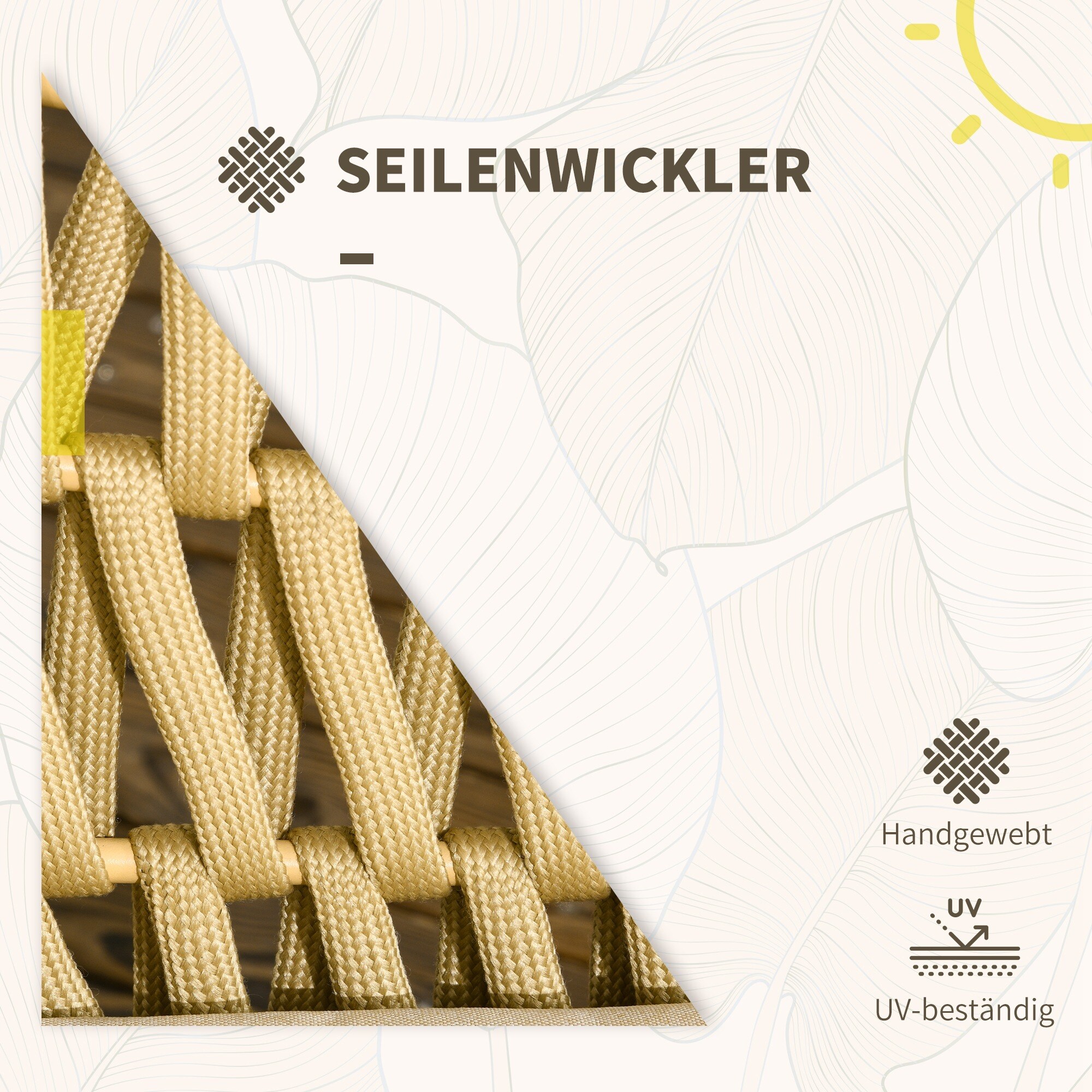 Outsunny Gartenmöbel-Set mit 2er Bank, 2 Stühlen und Polsterkissen braun 130L x 66B x 72H cm