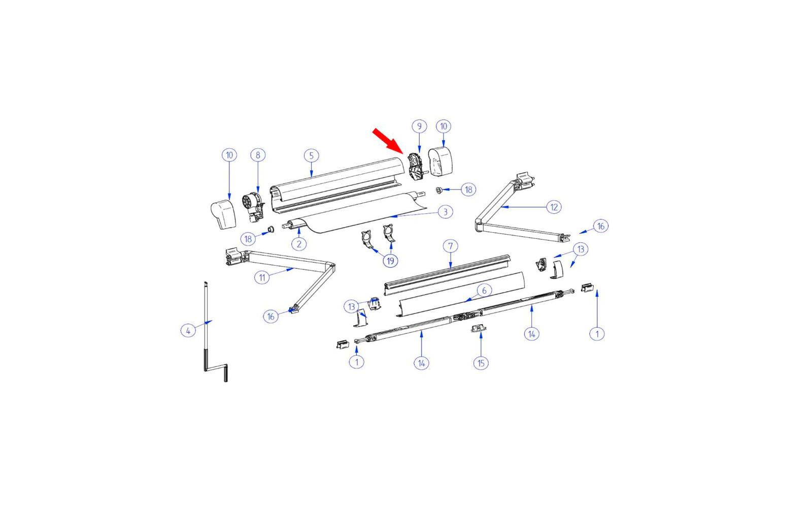 Thule Stützfuß Befestigung Front passend zu Omnistor 5002 / 5003 / 6200 / 9200