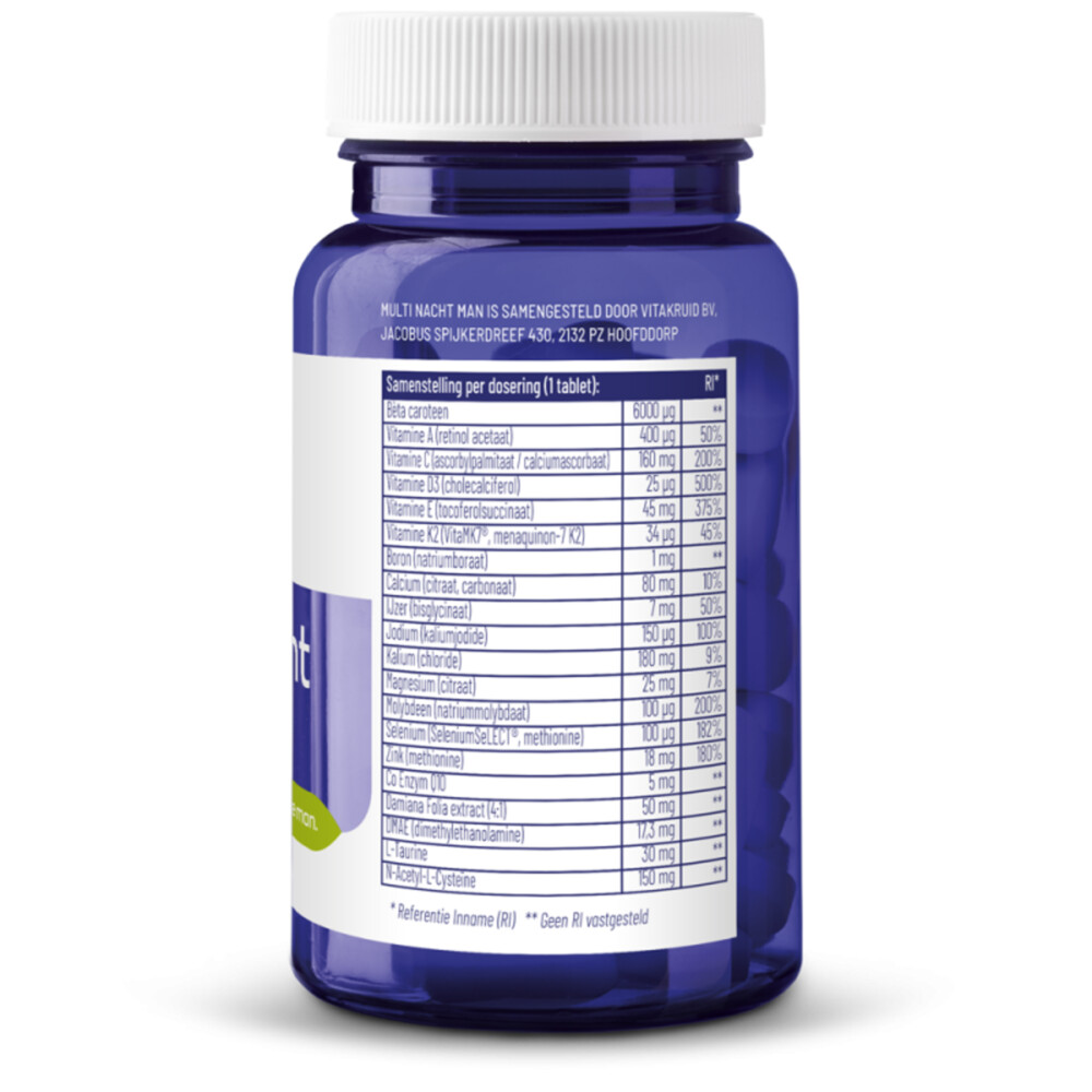 Vitakruid Multi Nacht Man 30 tabletten