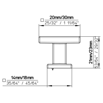 Knop Saar RVS-kleur 30mm